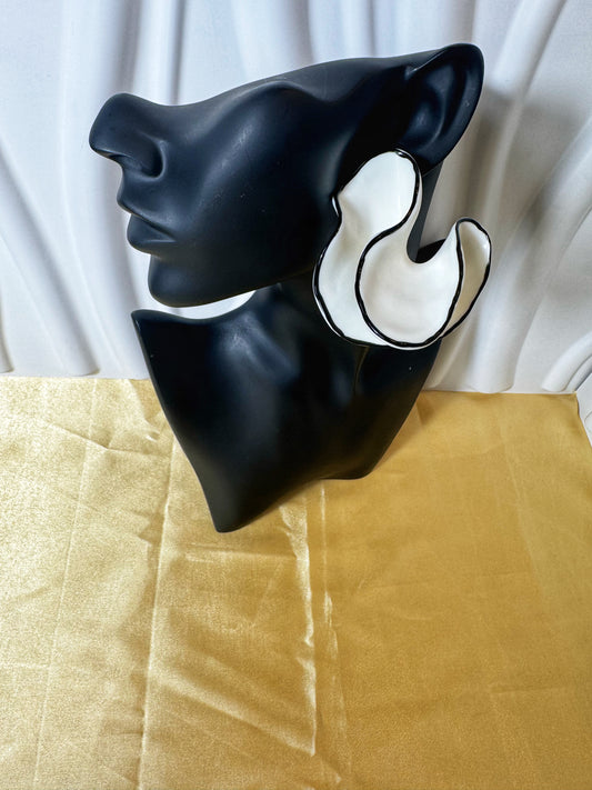 Sculptural White Enamel Earrings