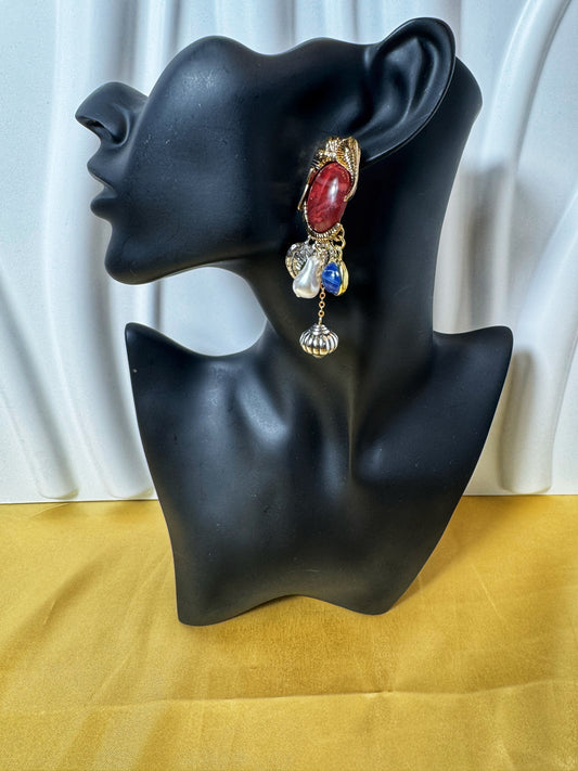 Elegant Elephant Retro Earrings featuring unique charm designs and vibrant colors, perfect for any stylish outfit.