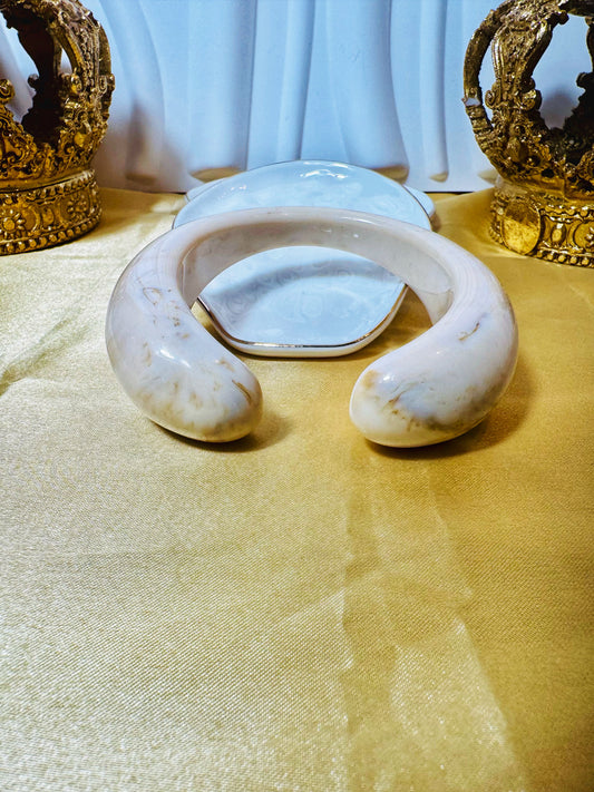 Cream Statement Bangle - The Brand By Teneshia B.