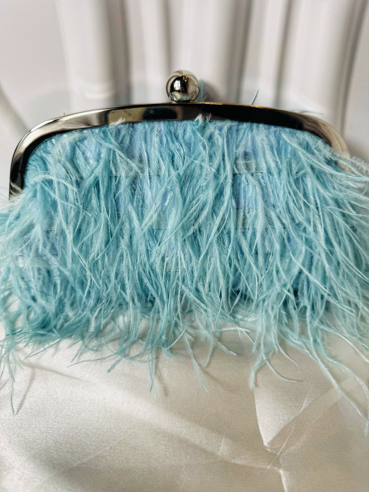 Feathered Ostrich Clutch