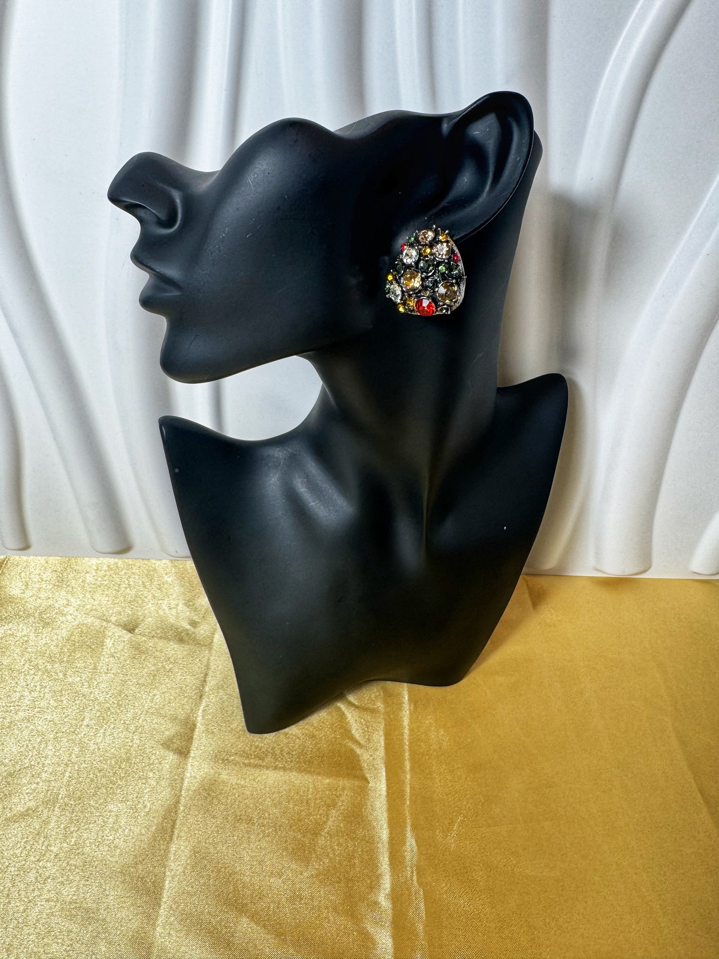 Crystal Cluster Statement Earrings