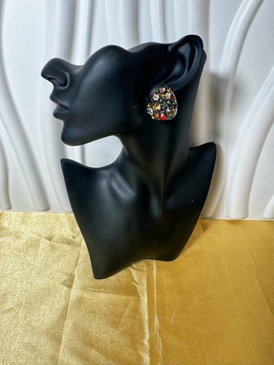 Crystal Cluster Statement Earrings