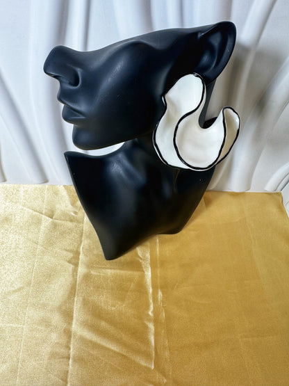 Sculptural White Enamel Earrings