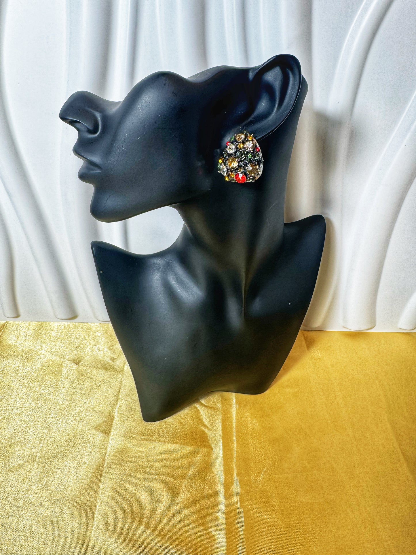 Crystal Cluster Statement Earrings