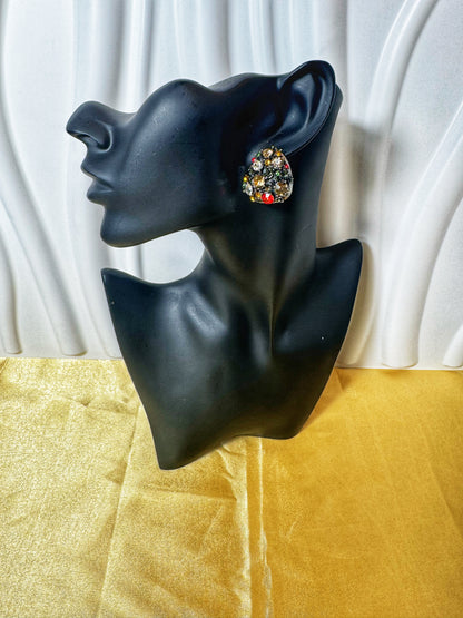 Crystal Cluster Statement Earrings