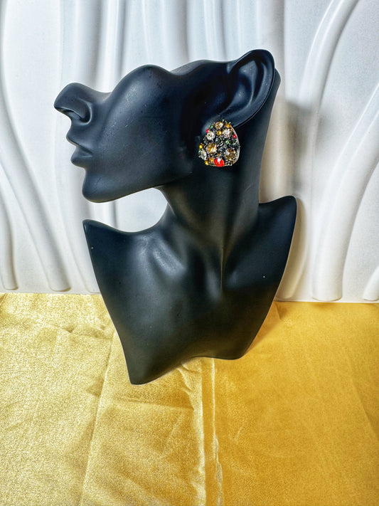 Crystal Cluster Statement Earrings