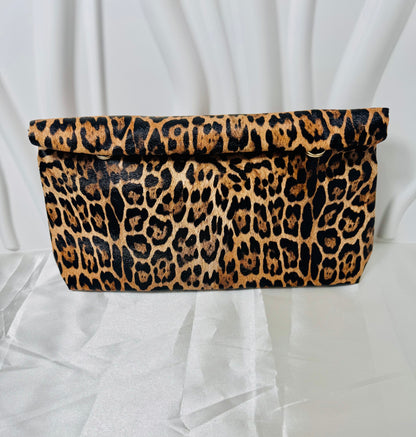 Leopard Fold-Down Clutch