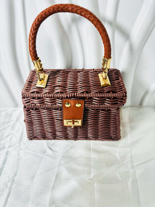 Woven Luxe Top Handle Bag