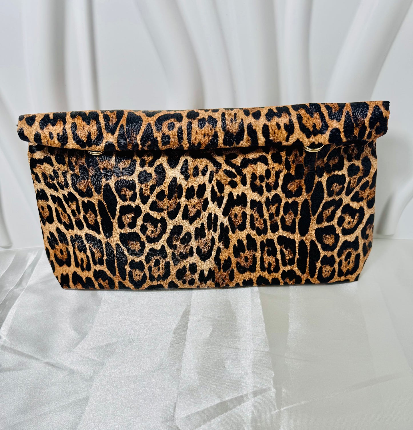Leopard Fold-Down Clutch