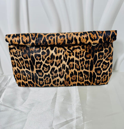 Leopard Fold-Down Clutch