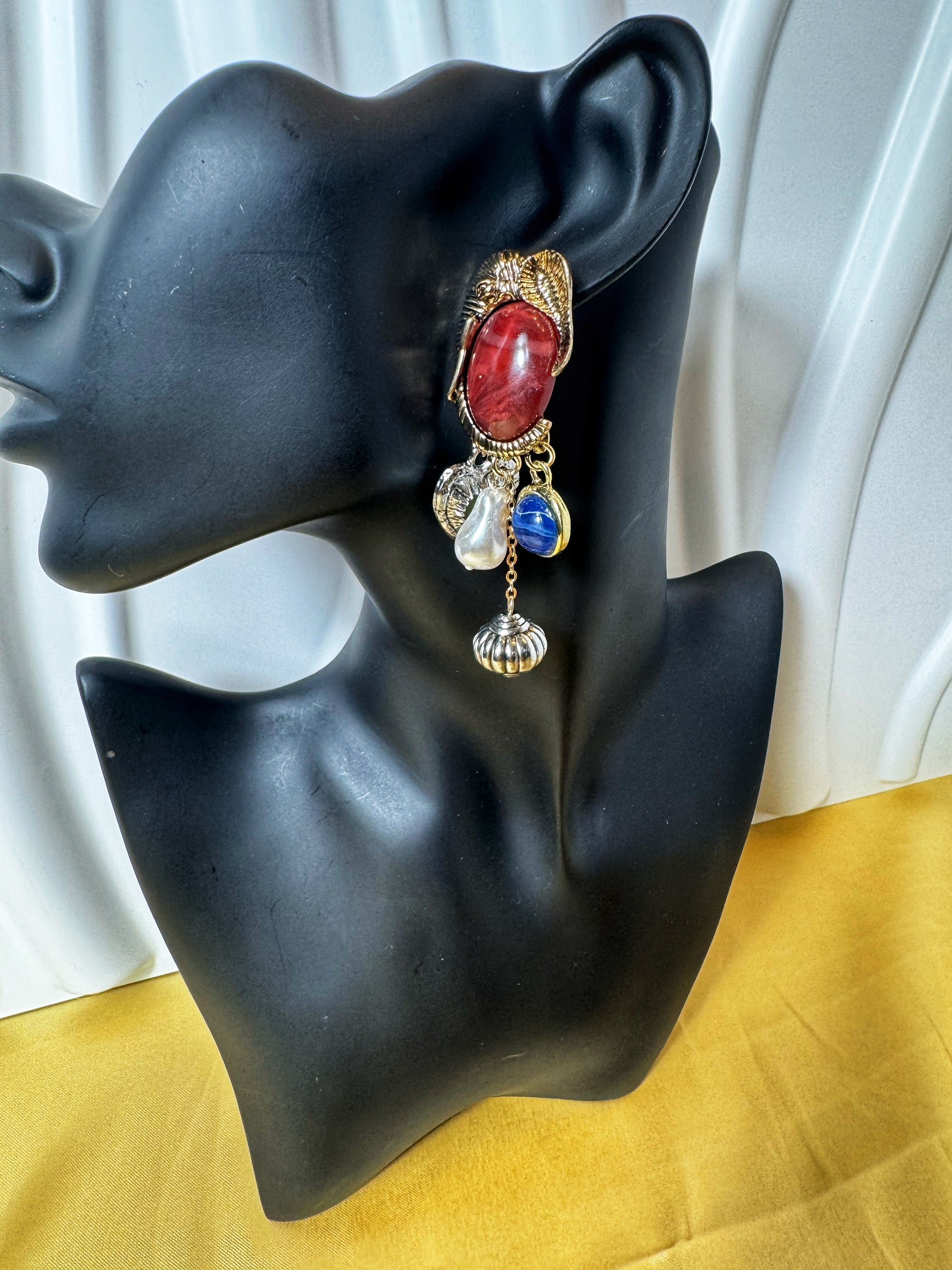 Stunning Elephant Retro Earrings featuring vibrant stones and intricate detailing, perfect for a unique statement look.