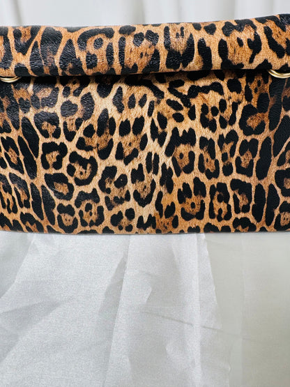 Leopard Fold-Down Clutch