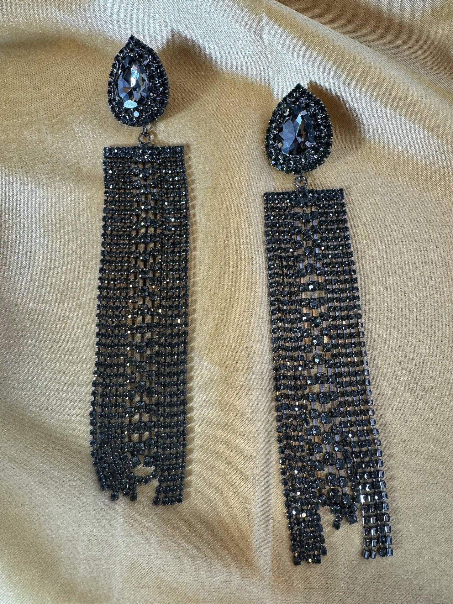 Black Crystal Earrings - The Brand By Teneshia B.