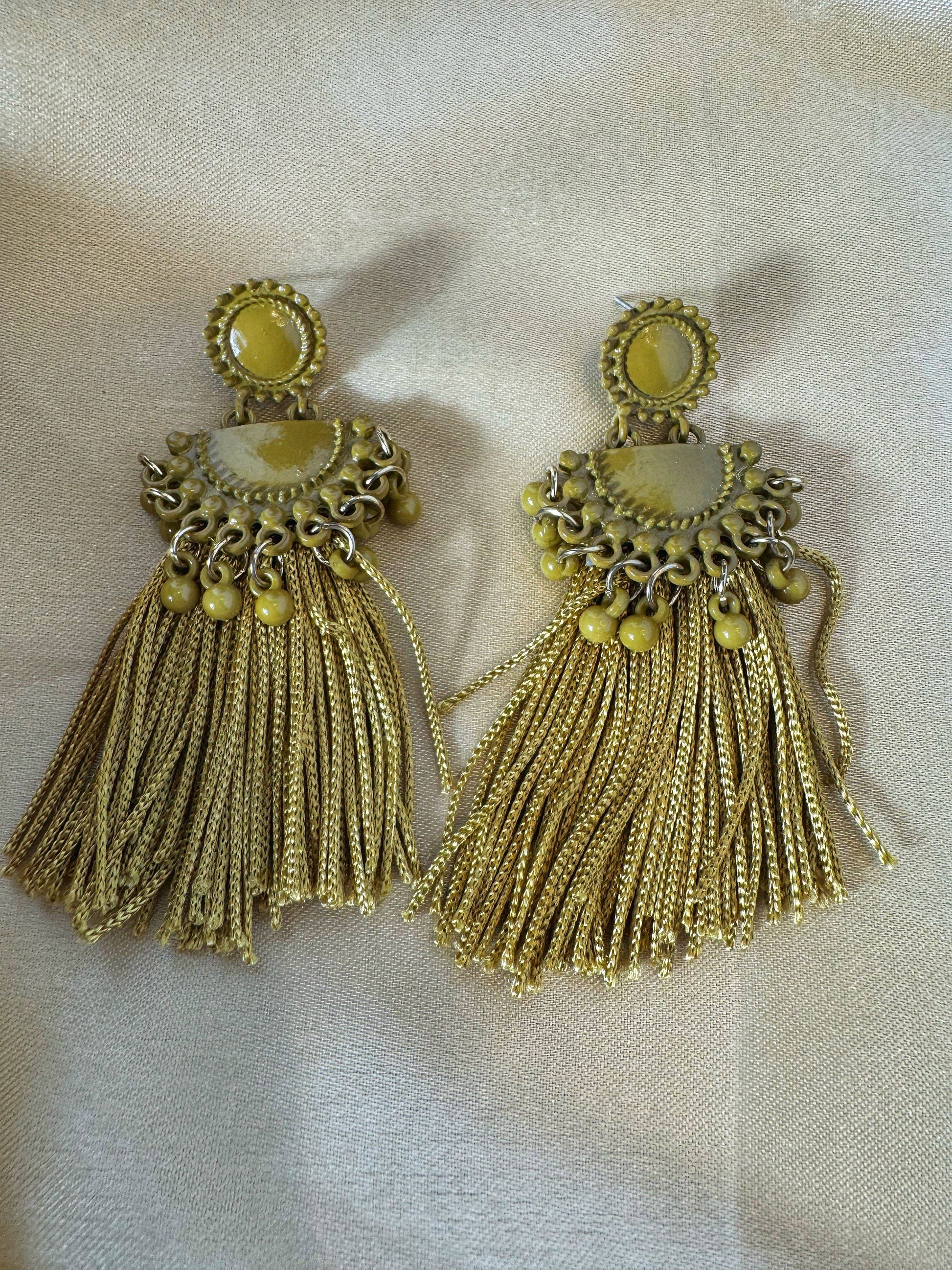 Mustard Tassel Earrings - The Brand By Teneshia B.