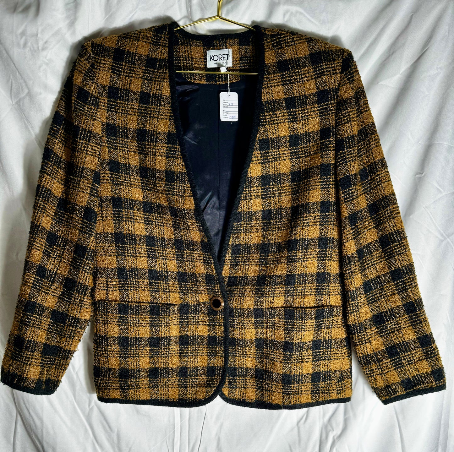 Vintage Wool Plaid Blazer - The Brand By Teneshia B.