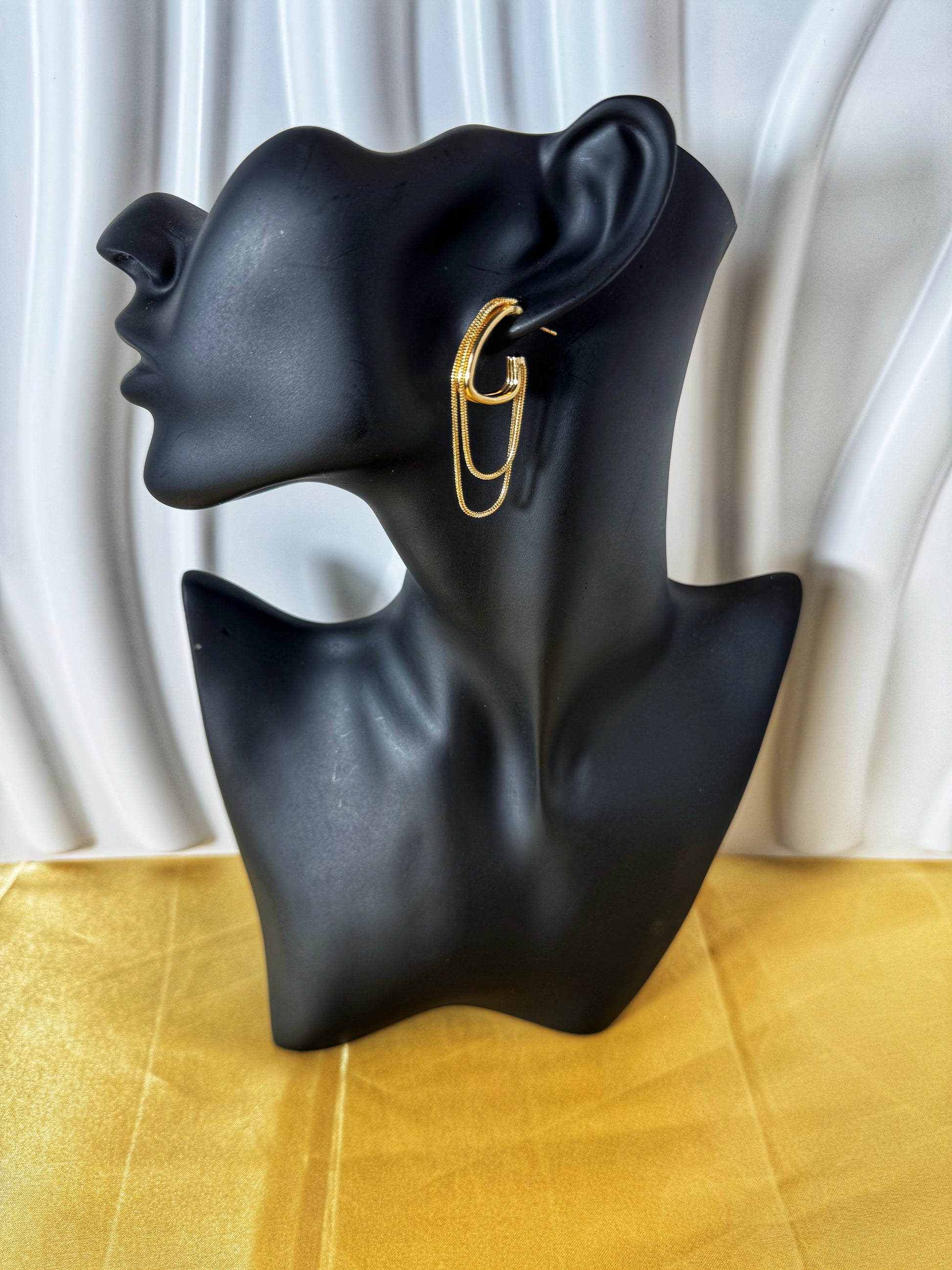 Fringe Chain Hoop Earrings - The Brand By Teneshia B.