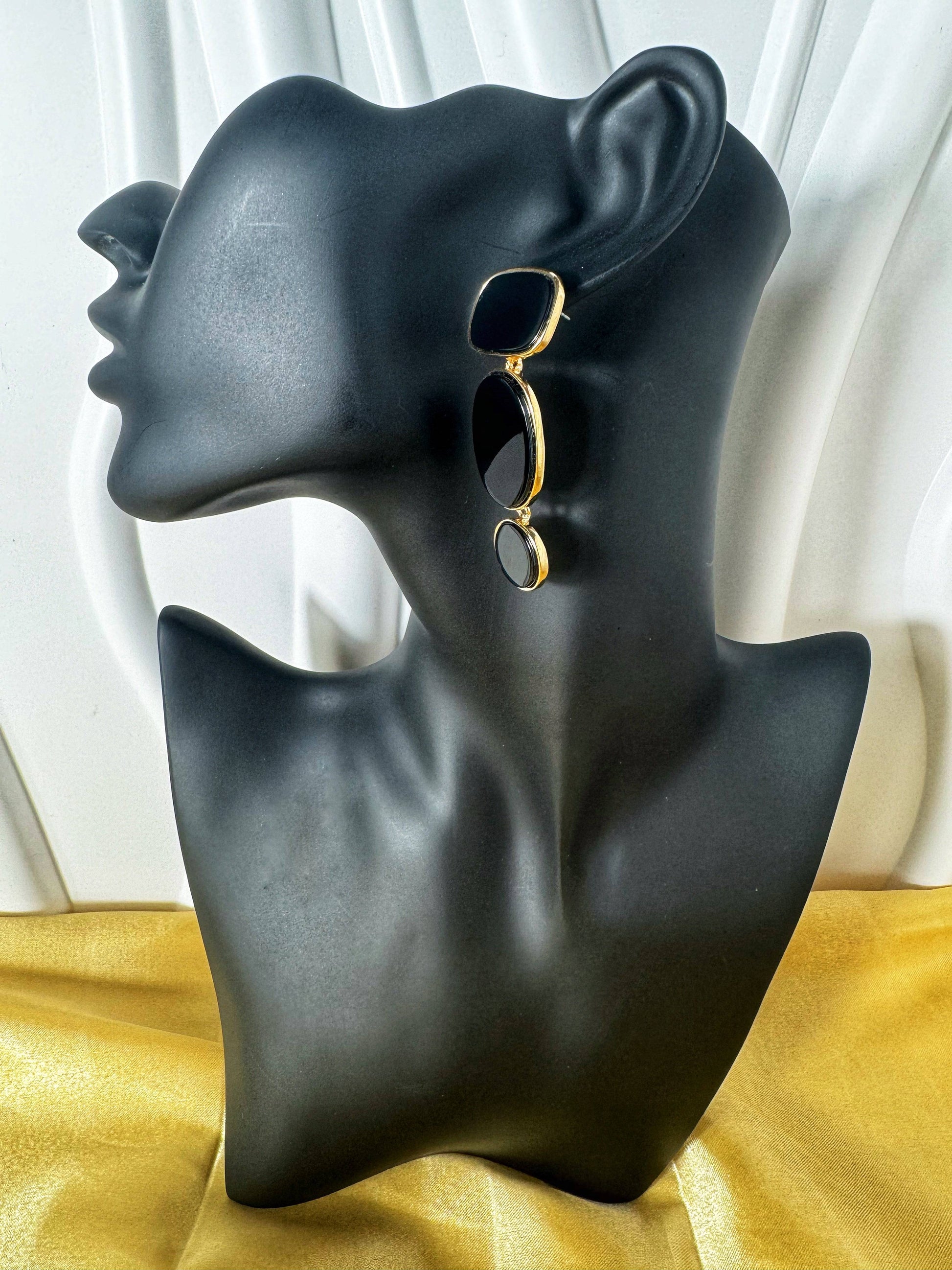 Triple Black Earrings - The Brand By Teneshia B.