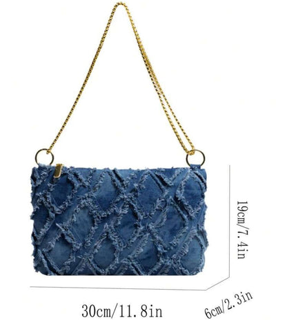 Quilted Denim Shoulder Bag - The Brand By Teneshia B.