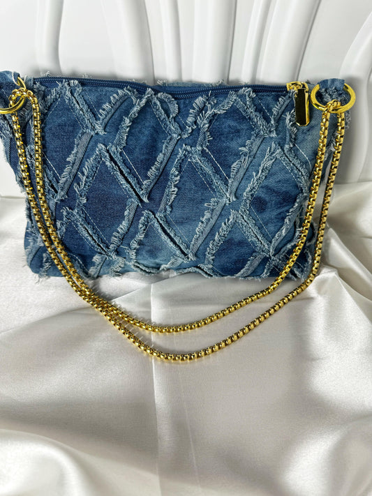 Quilted Denim Shoulder Bag - The Brand By Teneshia B.