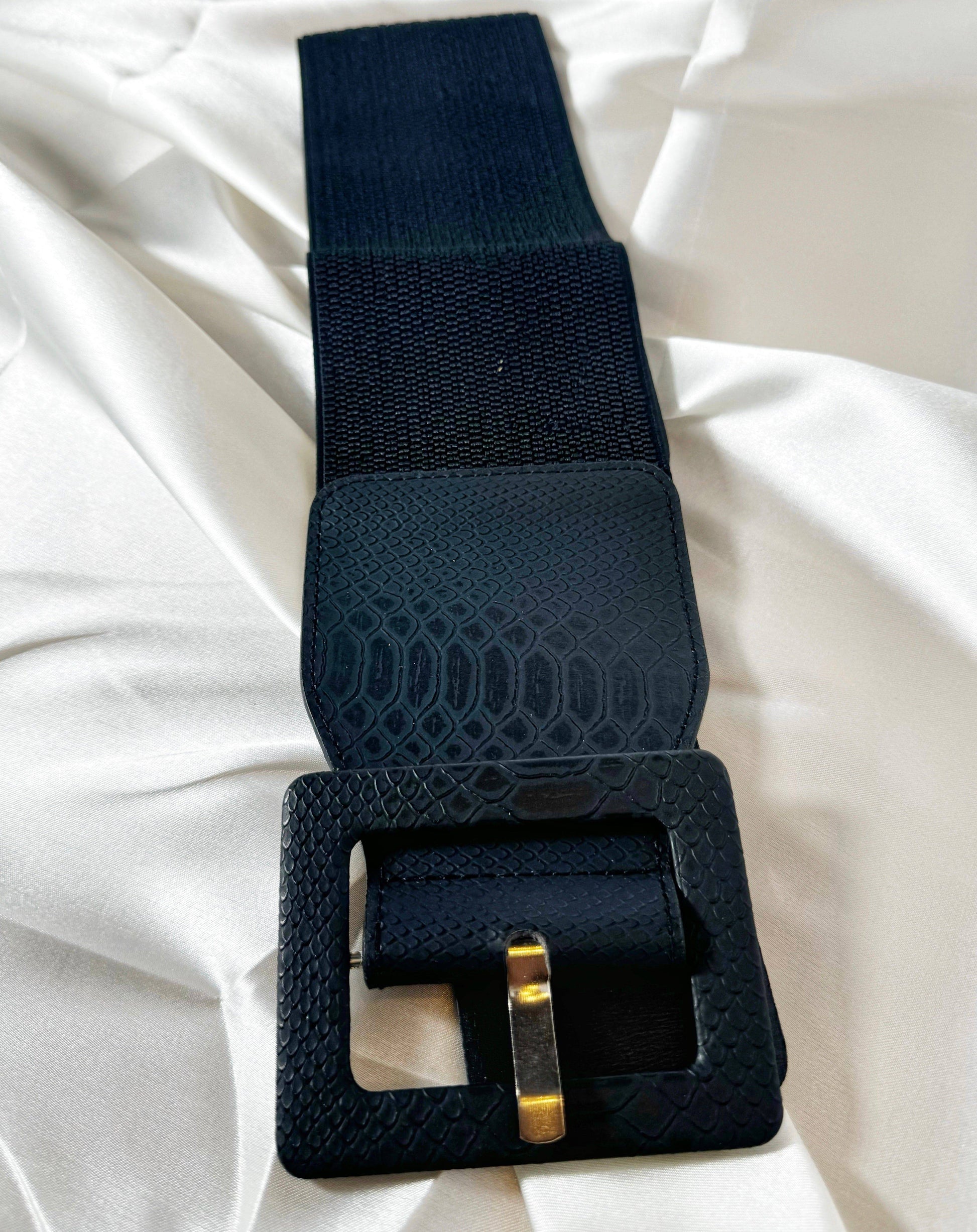 Black Textured Belt - The Brand By Teneshia B.