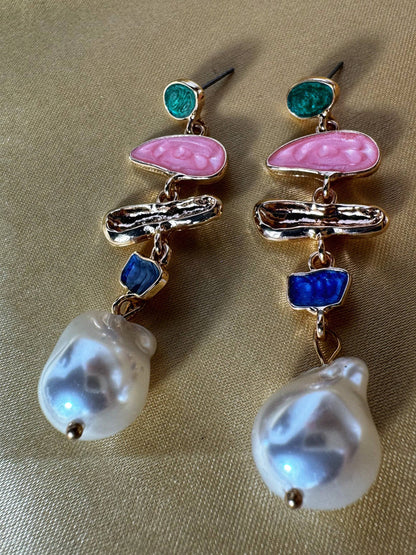 Faux Stacked Pearls Earrings - The Brand By Teneshia B.