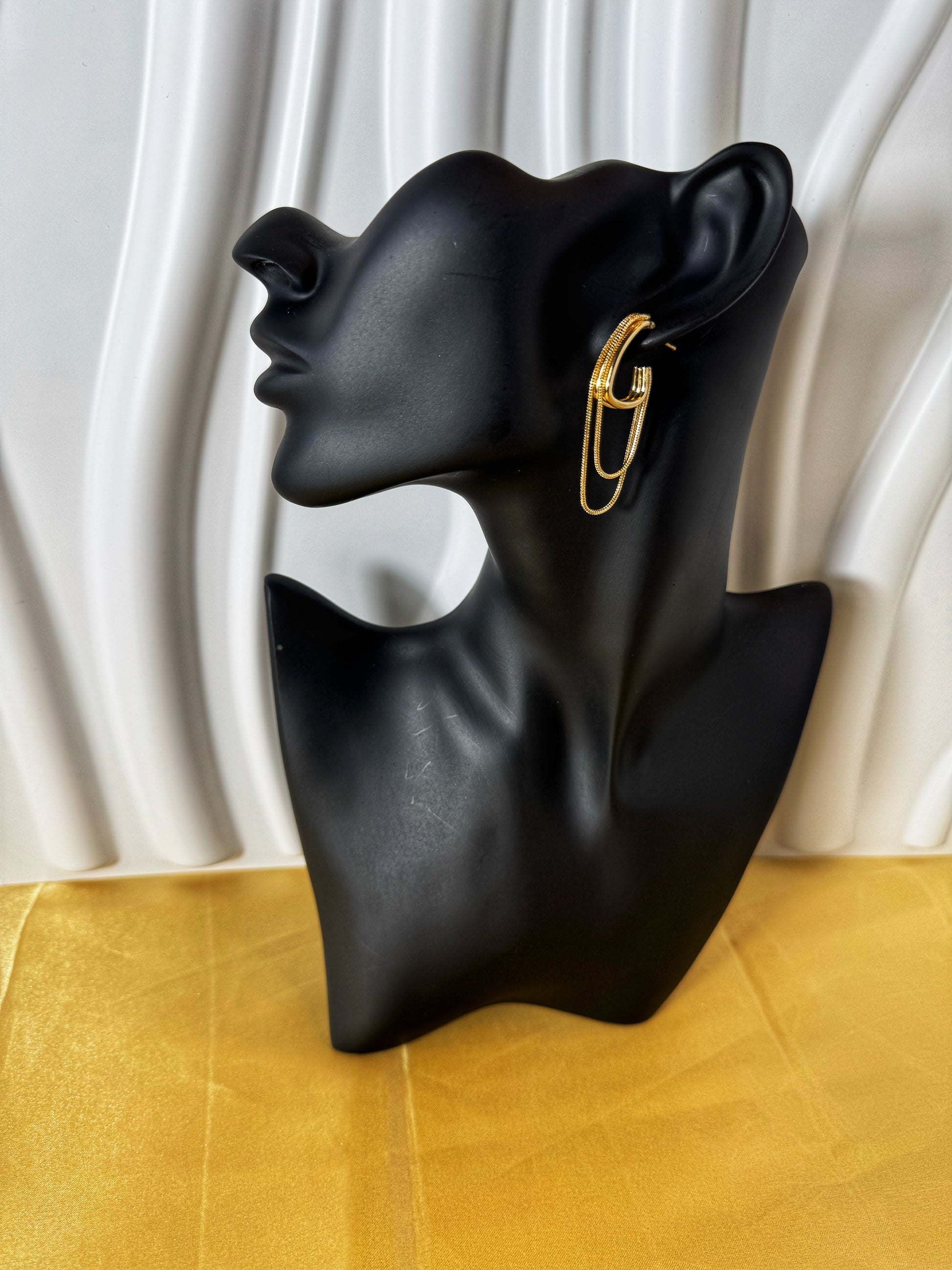 Fringe Chain Hoop Earrings - The Brand By Teneshia B.