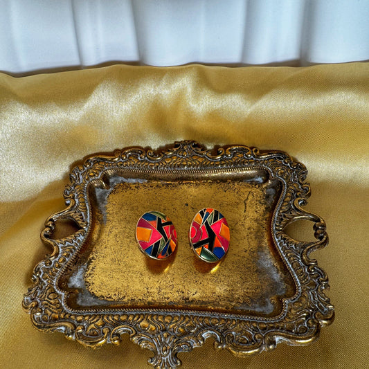 Vibrant Enamel Clip-On Earrings - The Brand By Teneshia B.