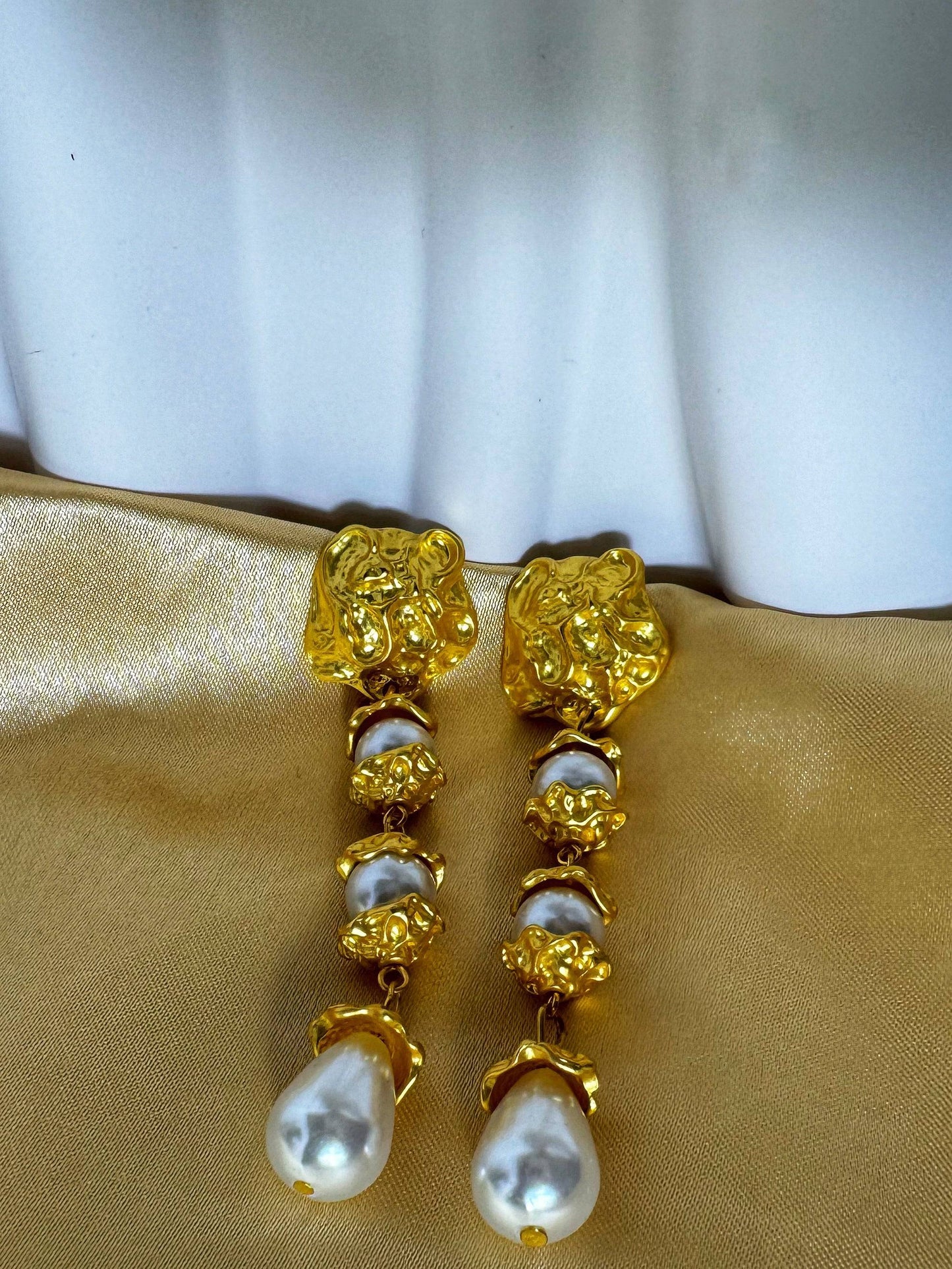 Gold Pearls Earrings - The Brand By Teneshia B.