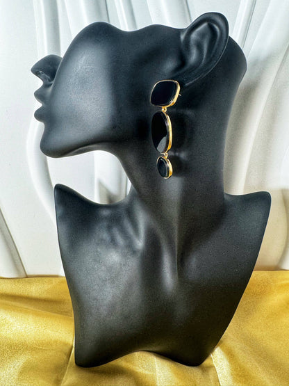 Triple Black Earrings - The Brand By Teneshia B.