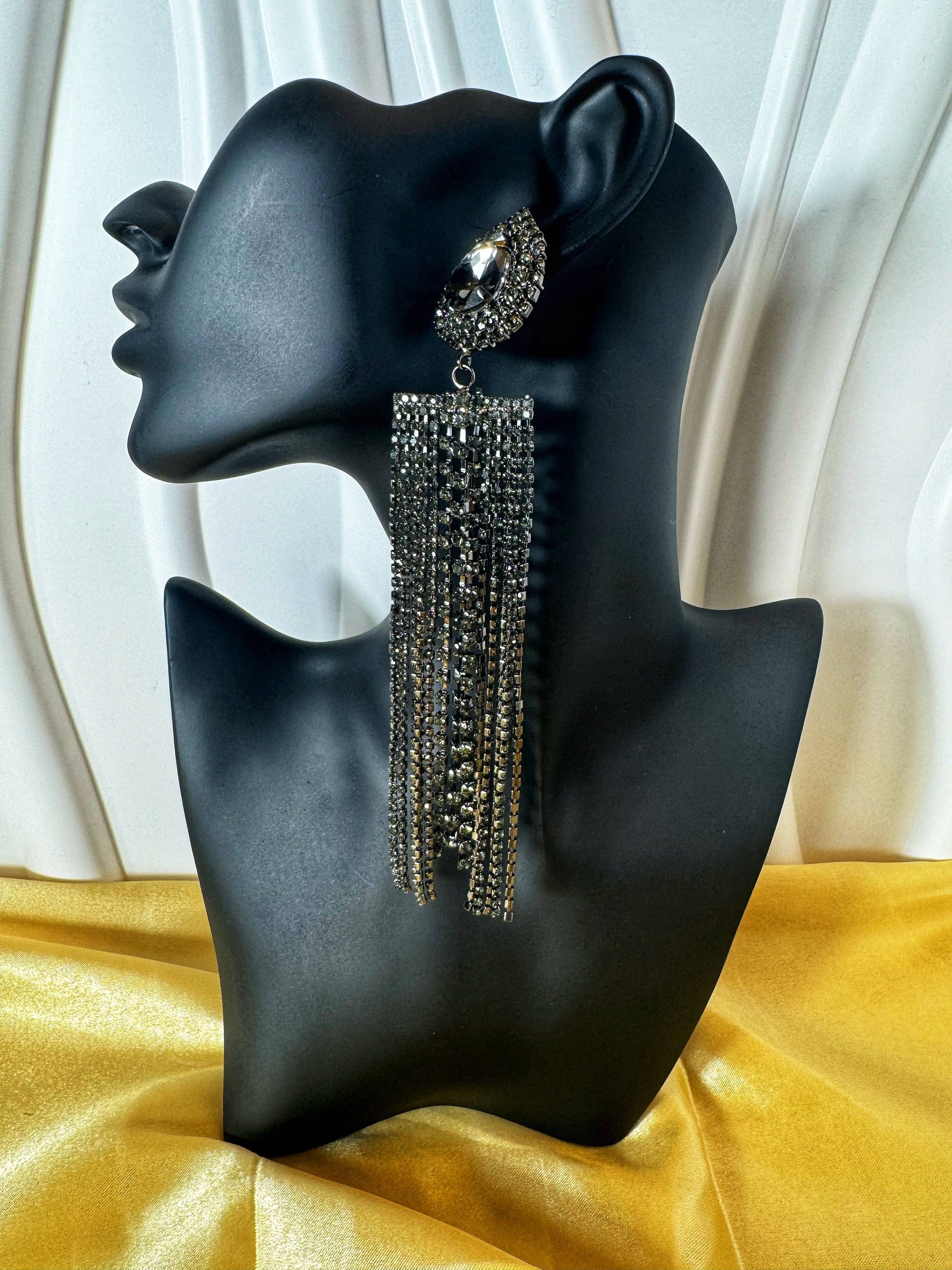 Black Crystal Earrings - The Brand By Teneshia B.