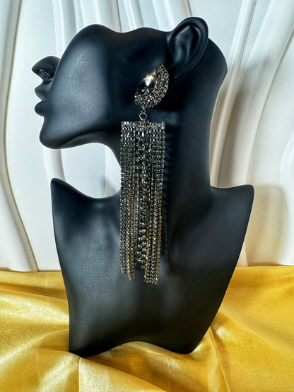 Black Crystal Earrings - The Brand By Teneshia B.