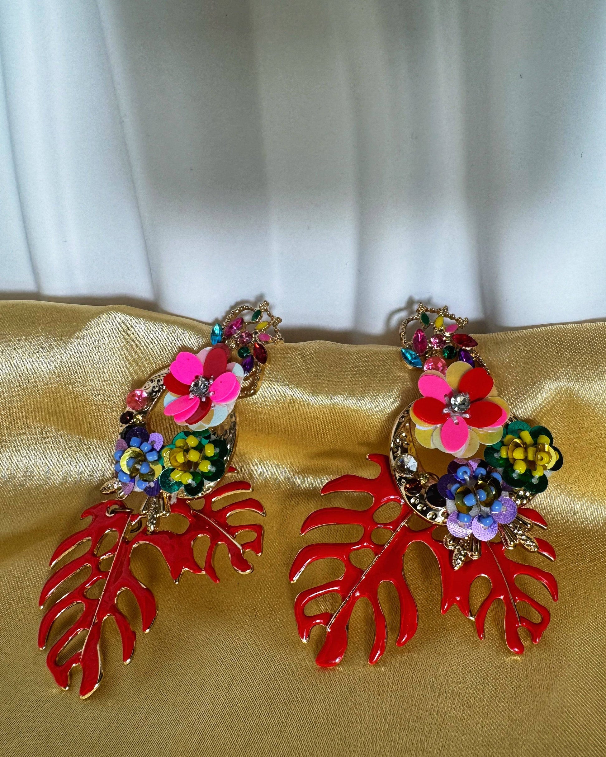 Bohemian Leaf Sequin Earrings - The Brand By Teneshia B.