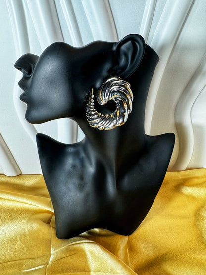 Exaggerated Spiral Earrings (Gold) - The Brand By Teneshia B.