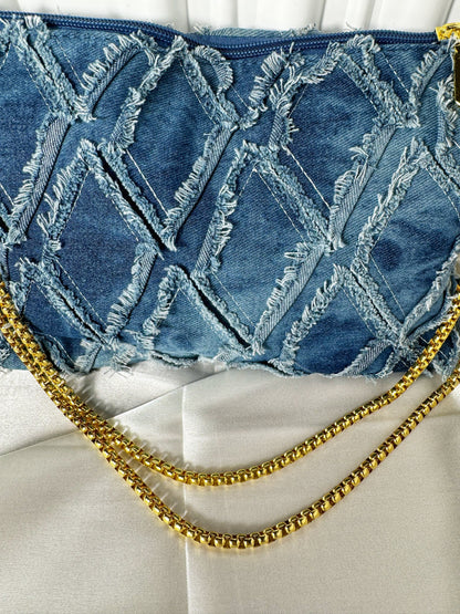 Quilted Denim Shoulder Bag - The Brand By Teneshia B.