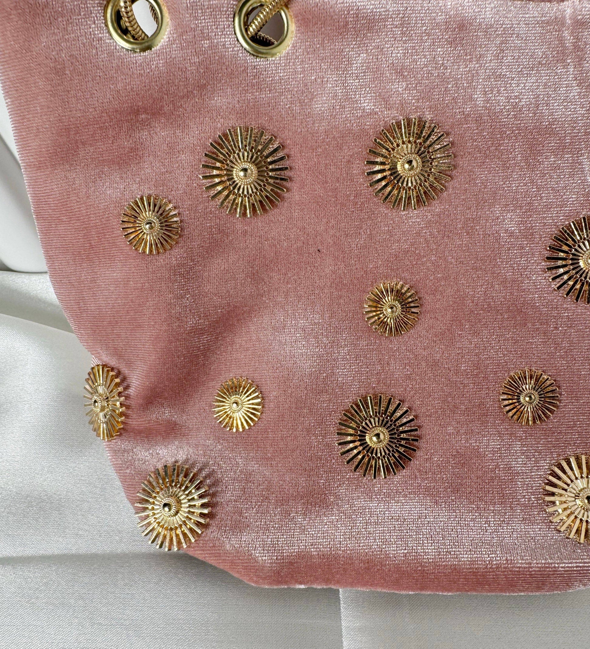 Pink Embellished Velvet Bag - The Brand By Teneshia B.