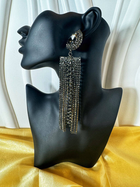 Black Crystal Earrings - The Brand By Teneshia B.