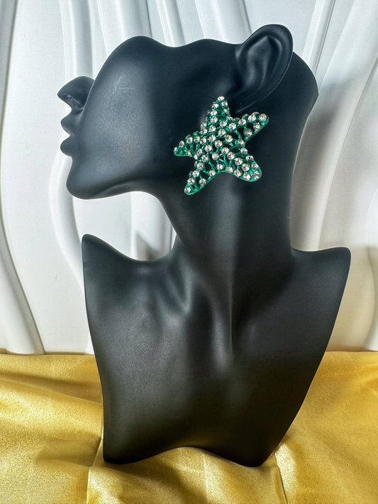 Green Starfish Earrings - The Brand By Teneshia B.