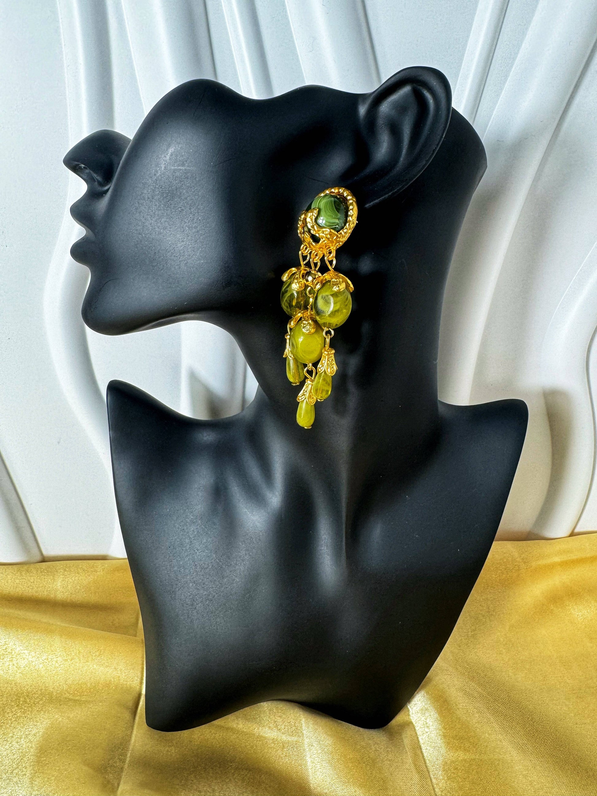 Olive Green Tassel Earrings - The Brand By Teneshia B.