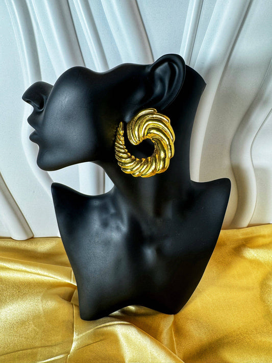 Exaggerated Spiral Earrings (Gold) - The Brand By Teneshia B.